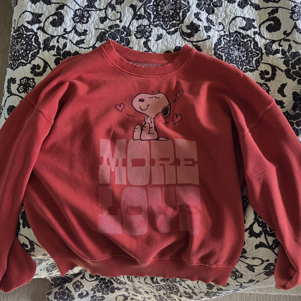 Red Snoopy 'More Love' Sweatshirt